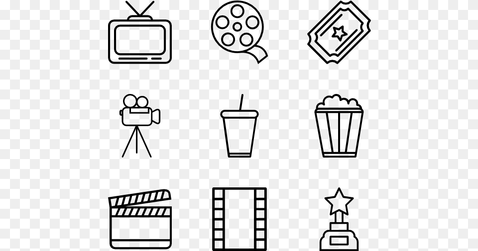 Cinema Geography Icons, Gray Free Png Download