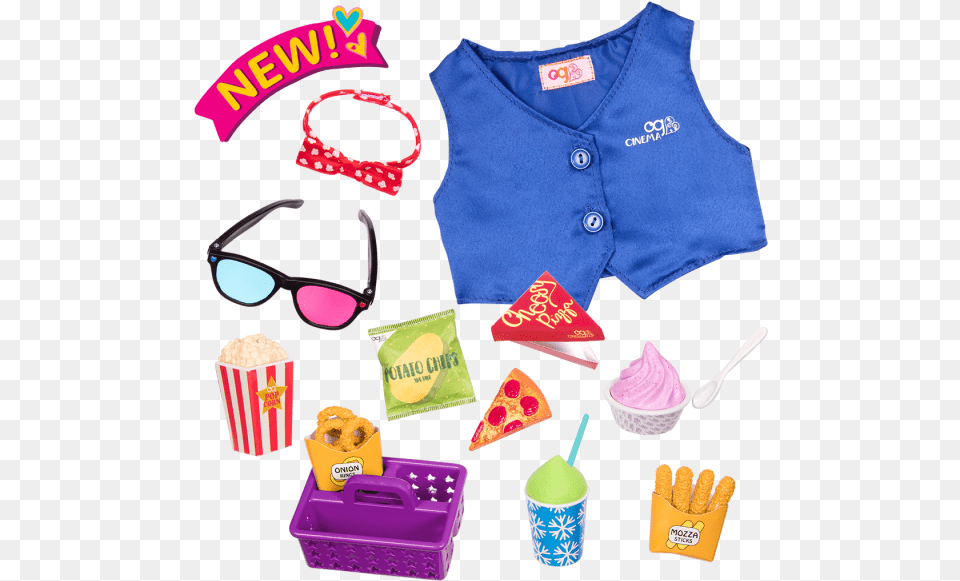 Cinema Snacks Movie Accessory For 18 Inch Dolls Our Generation New Dolls, Accessories, Sunglasses, Cream, Dessert Png