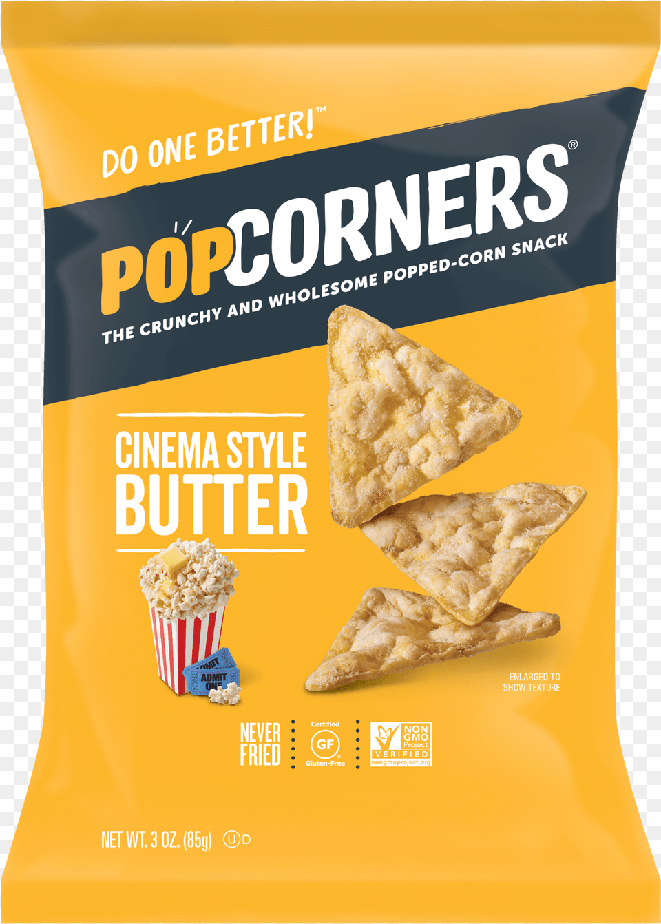 Cinema Style Butter Popcorners Cinema Style Butter, Bread, Cracker, Food, Snack Free Png