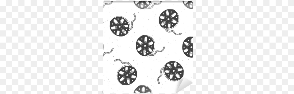Cinema Tape And Film Reel Vintage Seamless Pattern Cinematography, Alloy Wheel, Vehicle, Transportation, Tire Png