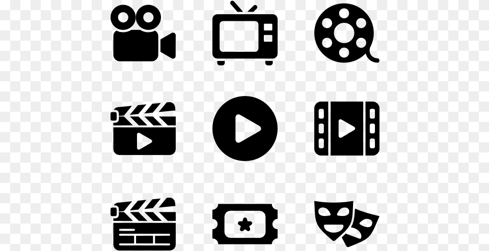 Cinema Video Camera Icon, Gray Free Png