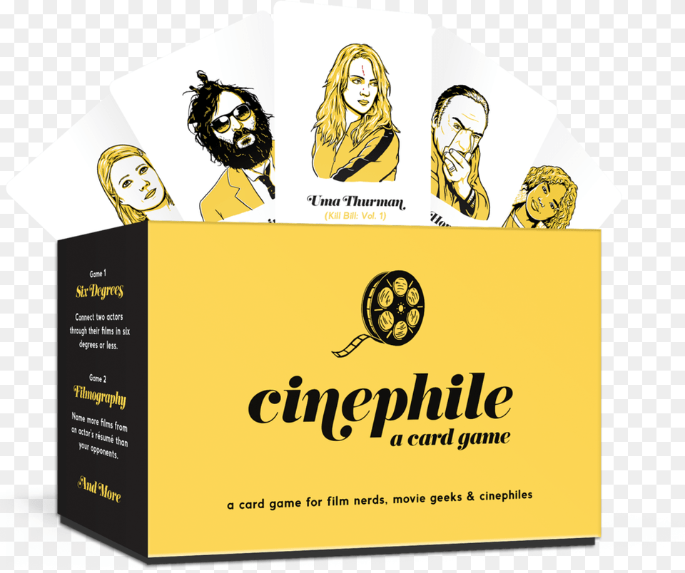 Cinephilebox Cinephile A Card Game, Advertisement, Poster, Adult, Person Png