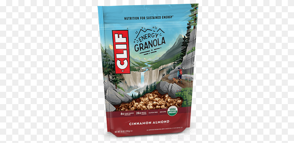 Cinnamon Almond Packaging Clif White Chocolate Macadamia Granola, Advertisement, Food, Nut, Person Free Png
