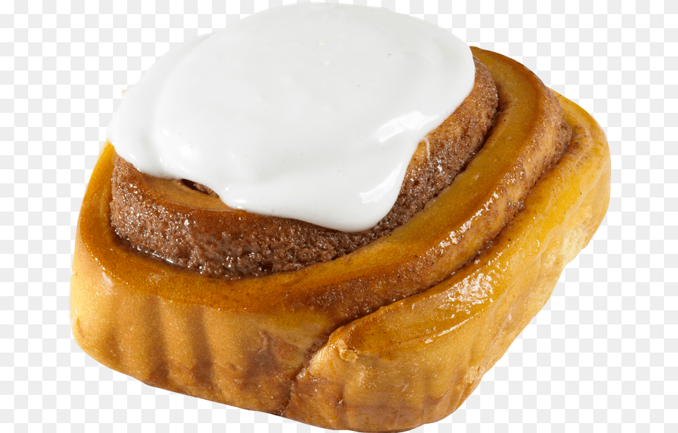 Cinnamon Bun Bun, Bread, Food, Cream, Dessert Png