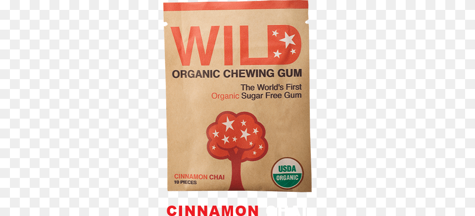Cinnamon Chai Wild Organic Chewing Gum Organic Bubble Gum, Advertisement, Poster, First Aid, Food Png Image