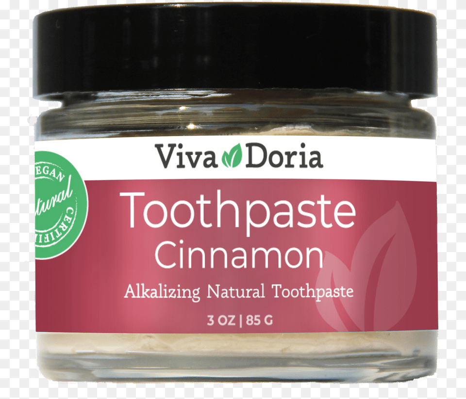 Cinnamon Non Flouride Natural Toothpaste Cosmetics, Bottle, Jar, Food Free Transparent Png