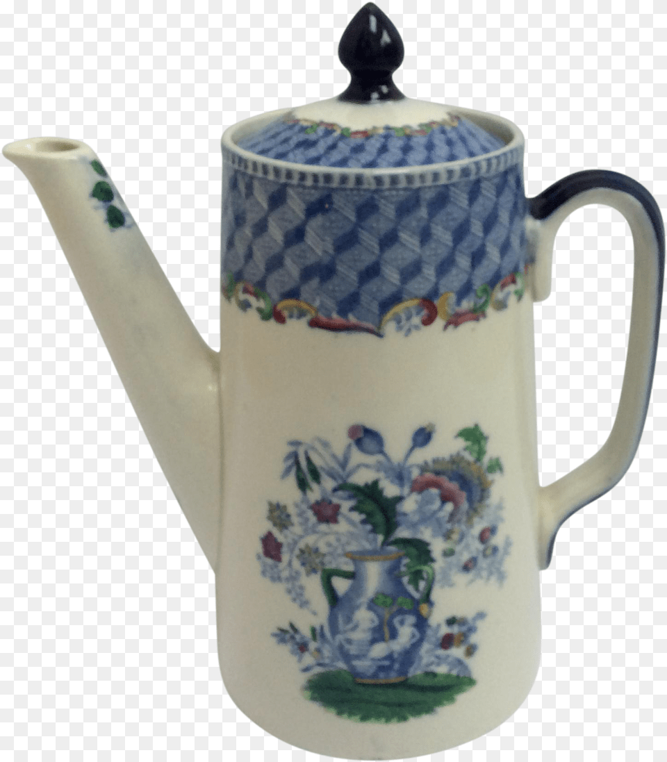 Circa 1914 Spode Masons Chocolate Potor Hot Water Pot Teapot, Art, Cookware, Porcelain, Pottery Png Image