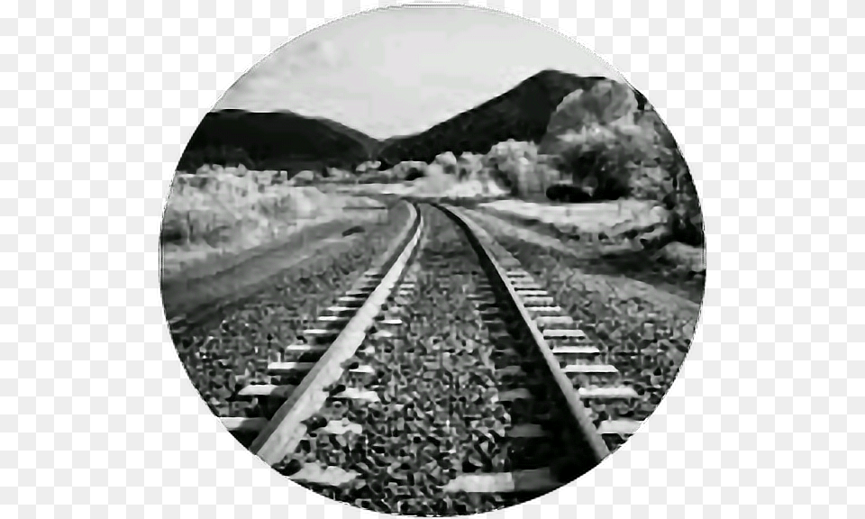 Circle Aesthetic Aestheticccircle Train Track Rail Black And White Railway Background, Photography, Transportation, Road Free Transparent Png