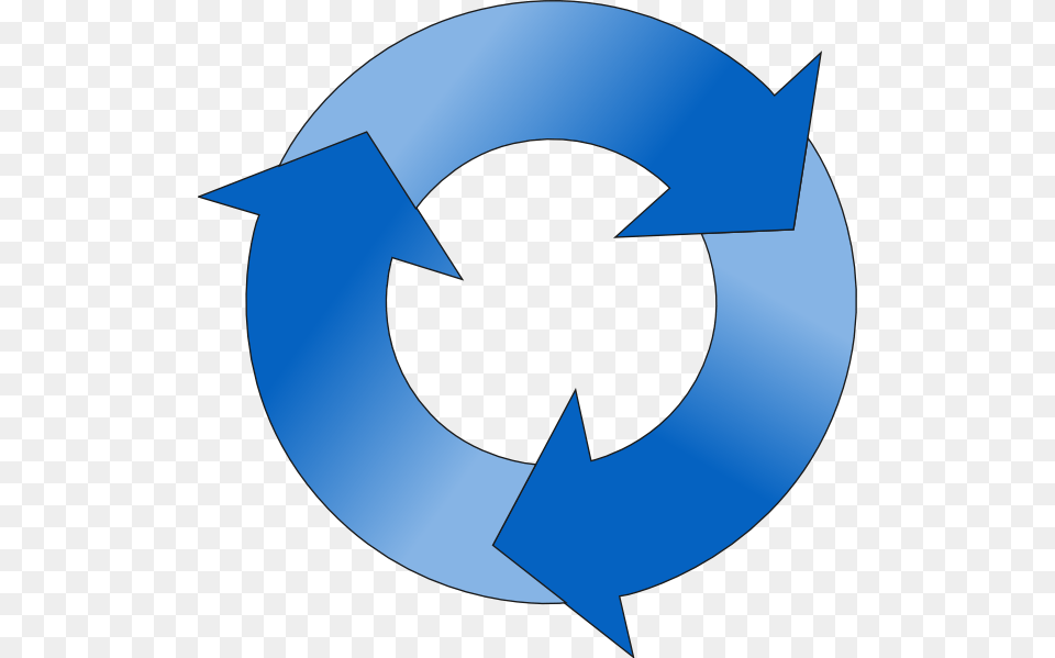 Circle Arrow Icon Blue Circle With Arrows, Recycling Symbol, Symbol, Animal, Fish Png
