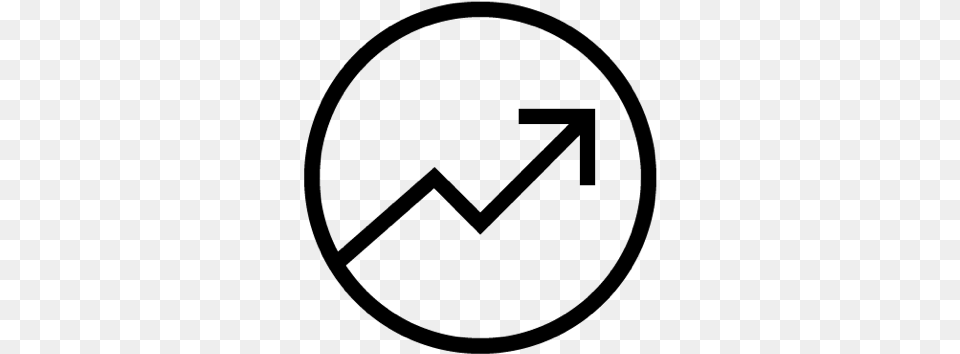 Circle Arrow Trend Up Icon, Gray Free Png