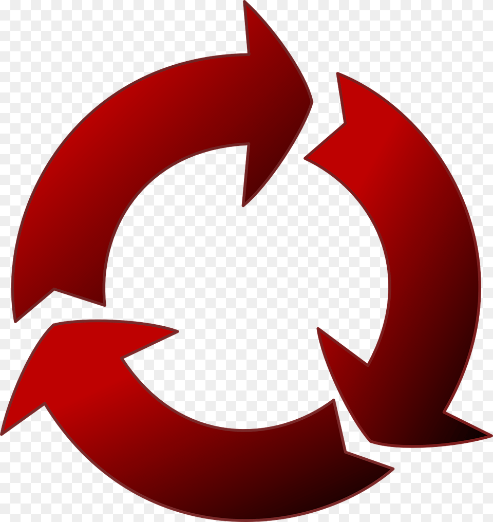 Circle Arrows Recycle Reuse Symbol Logo Arrows Circle Red Arrows Circle, Recycling Symbol Free Png Download