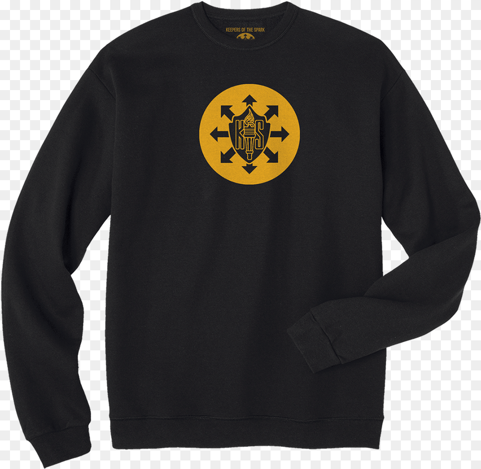 Circle Badge Sweatshirt Black Hanes Sweater, Clothing, Knitwear, Long Sleeve, Sleeve Png