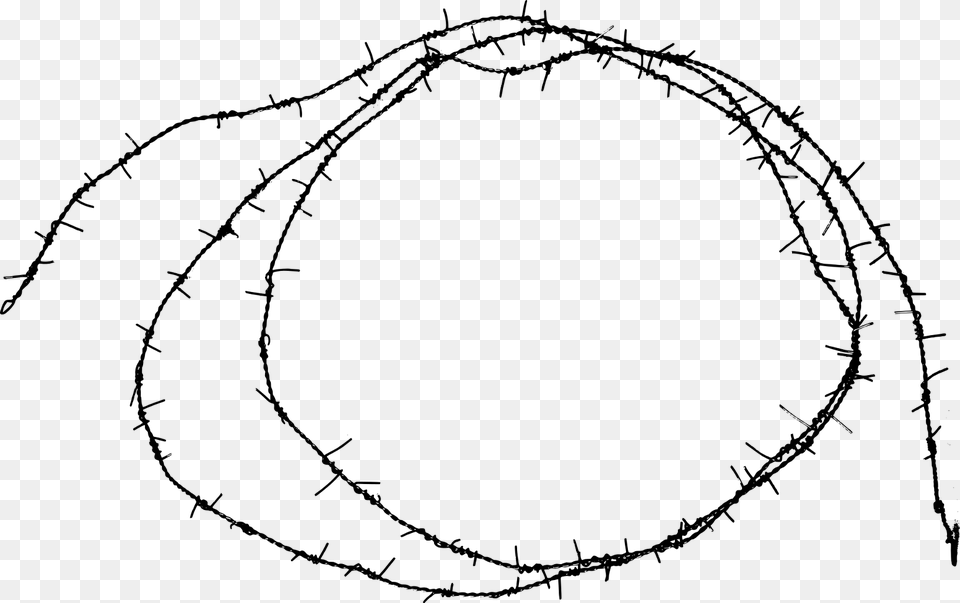 Circle Barbed Wire Frame Wire, Gray Free Png