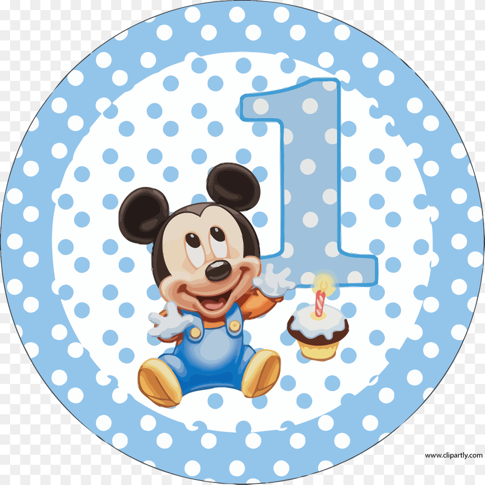 Circle Birthday Mickey Clipart Mickey Mouse 1st Birthday Invitations, Text, Symbol, Number, Birthday Cake Free Png