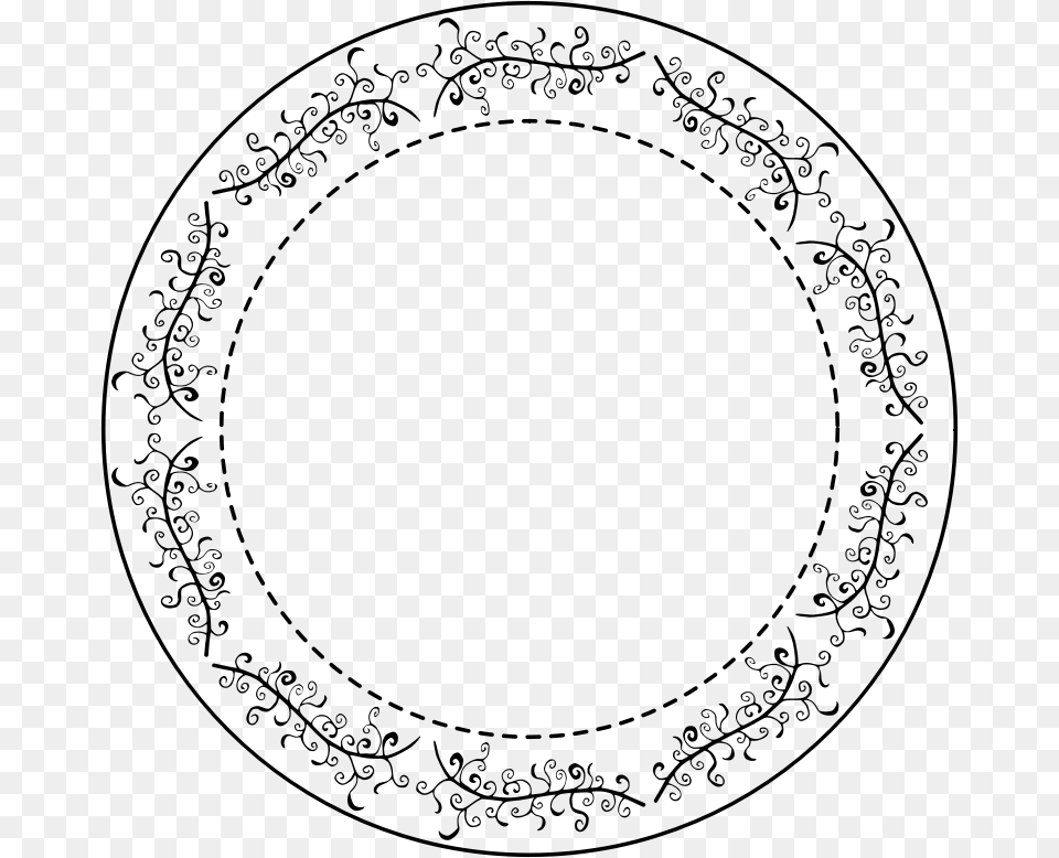 Circle Border Black And White, Gray Png Image