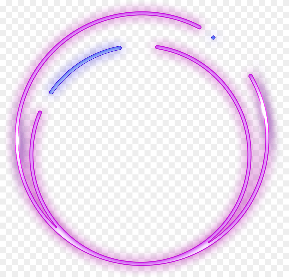 Circle Border Neon Geometric Frame Overlay Layers Circle, Purple, Light Free Transparent Png