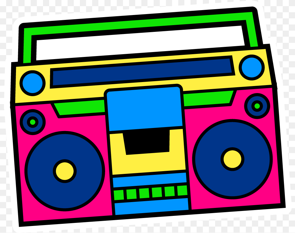 Circle Colorful Boombox Transparent Background, Electronics, Cassette Player, Scoreboard Free Png