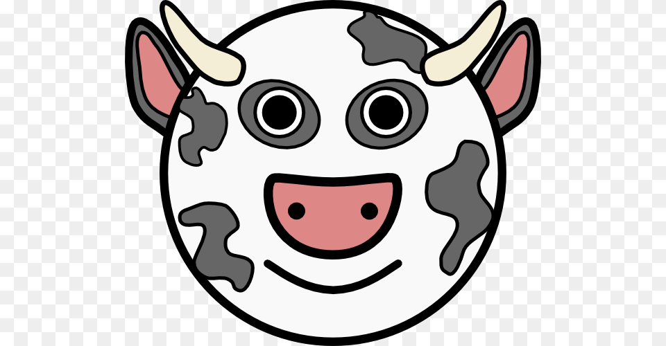 Circle Cow Head Clip Art, Animal, Cattle, Livestock, Mammal Free Png Download