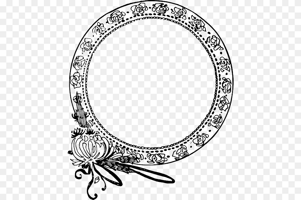 Circle Decorative Flower Frame Round Border Clipart, Oval, Art, Floral Design, Graphics Free Transparent Png