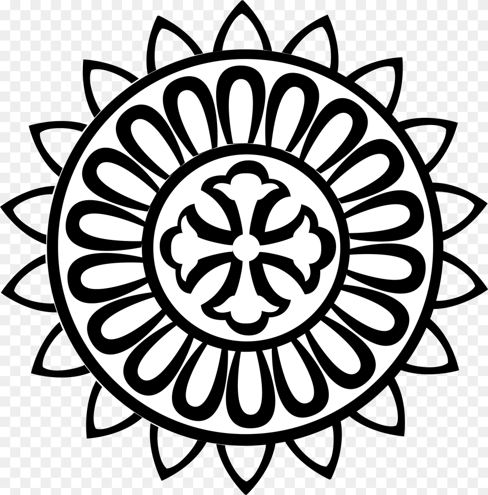 Circle Design Drawing Download Rangoli Clip Art Black And White, Stencil Free Transparent Png