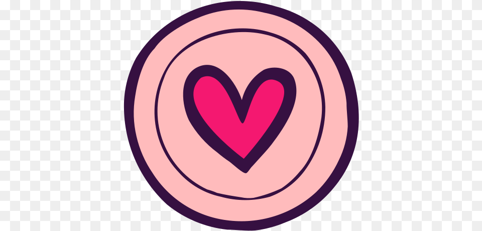 Circle Doodle Heart Plate Shape Girly, Home Decor, Logo Free Png Download