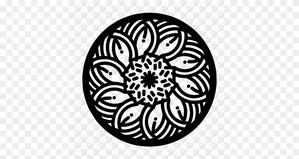 Circle Doodles Floral Mandala Mandalas Ornaments Pattern Icon, Alloy Wheel, Car, Car Wheel, Machine Free Png Download