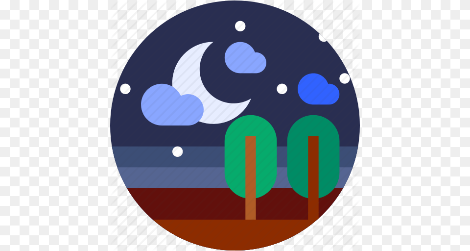 Circle Flat Icon Landscape Moon Circle Flat Icon, Astronomy, Nature, Night, Outdoors Free Png