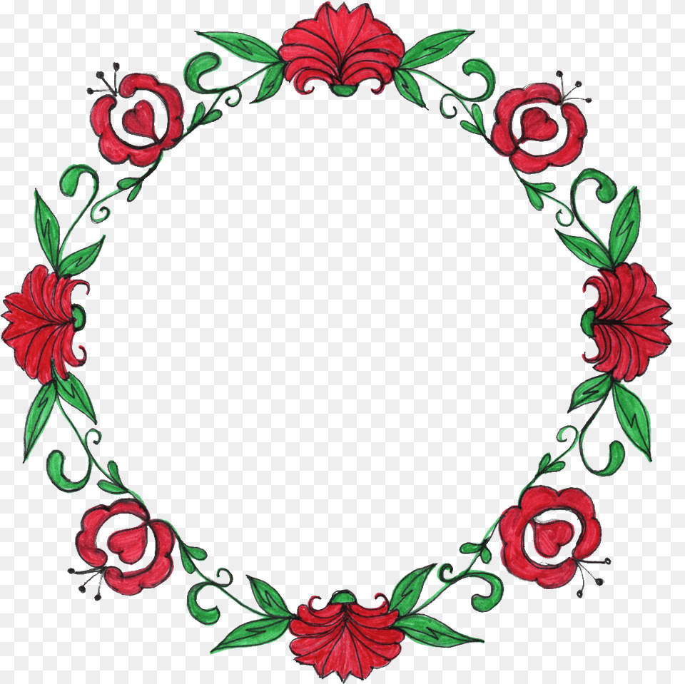 Circle Flower Drawing Frame Flower Round Frame, Pattern, Art, Floral Design, Graphics Free Png