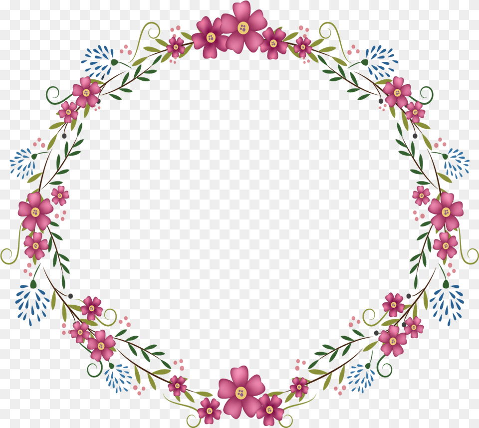 Circle Flower Frame, Pattern, Plant, Art, Floral Design Free Png Download