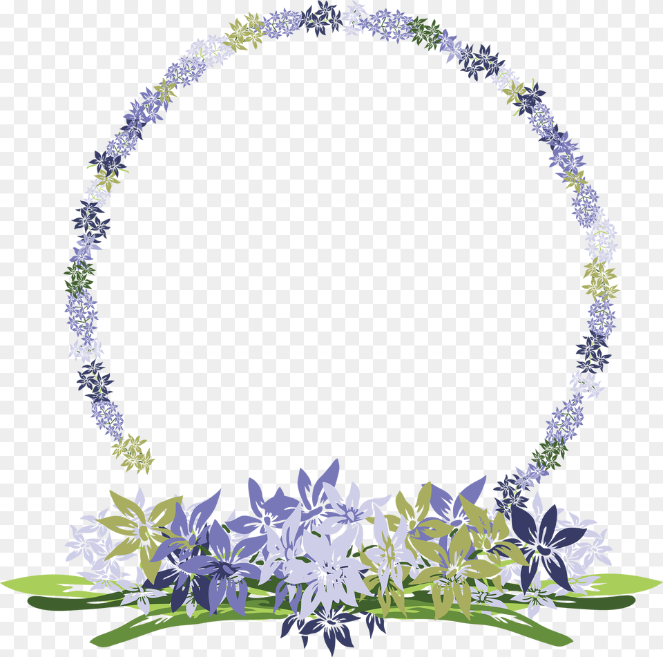 Circle Flower Frame, Art, Floral Design, Purple, Graphics Free Png
