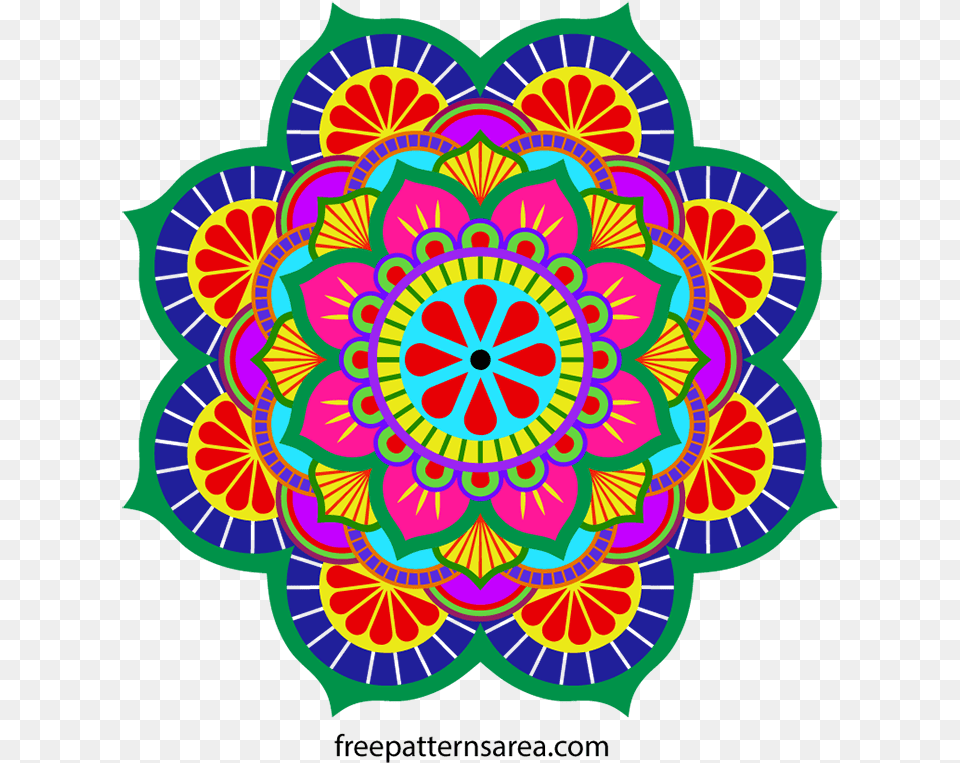 Circle Flower Mandala Colorful Eps Graphic Design Colorful Vector Mandala, Art, Floral Design, Graphics, Pattern Png Image