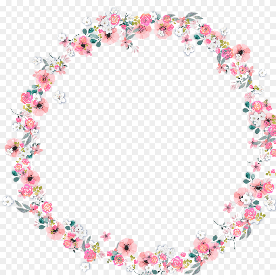 Circle Flowers Rose Daisy Aesthetic Frame Freetoedit Circle, Accessories, Plant, Flower, Jewelry Free Png