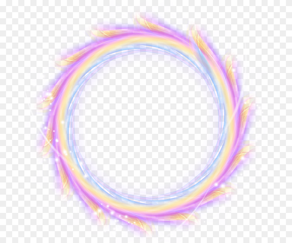 Circle Frame Circleframe Glow Lighteffect Ftestickers Colorful Ring, Accessories, Pattern, Purple, Fractal Free Transparent Png