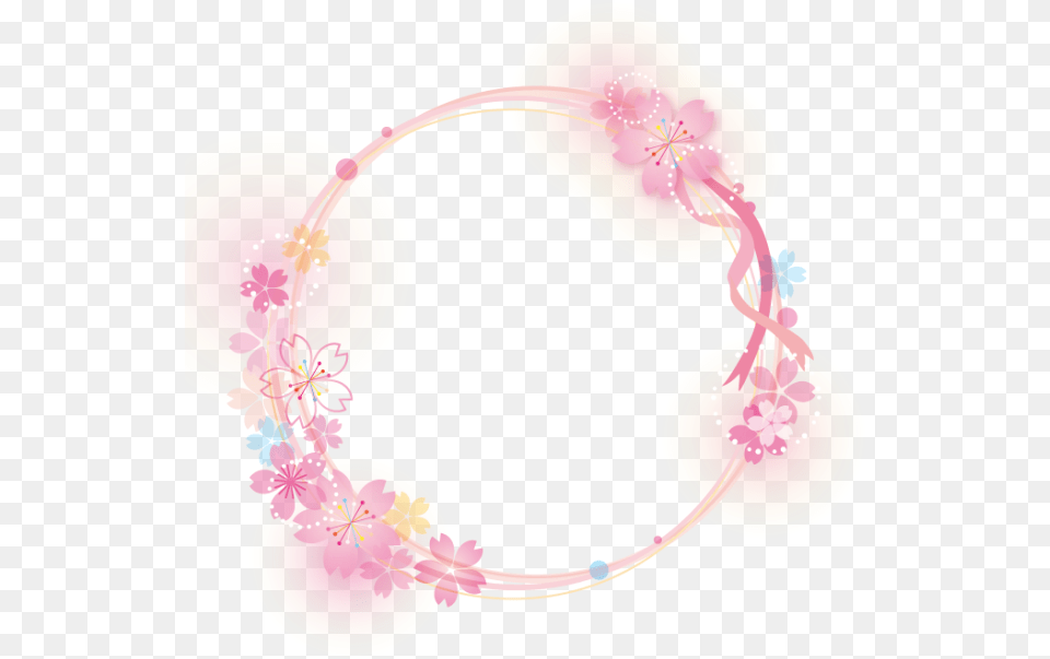 Circle Frame Sakura, Accessories, Flower, Plant, Jewelry Free Transparent Png