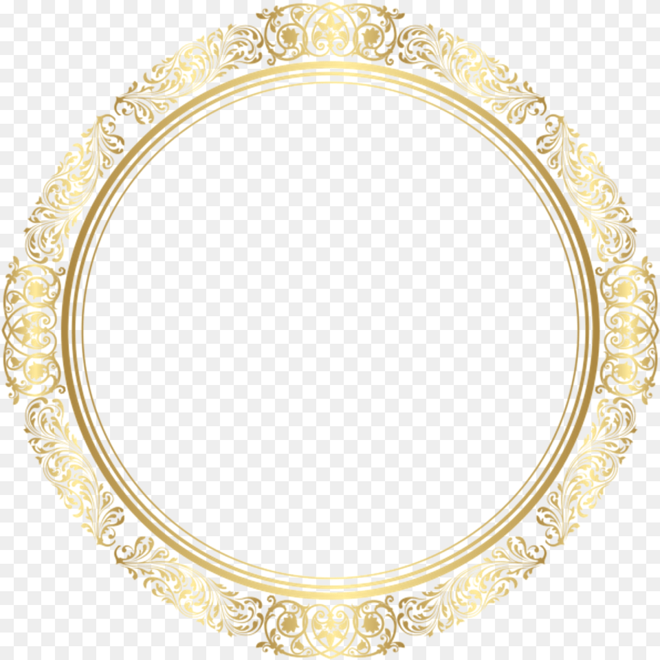 Circle Frame Transparent Golden Round Frame, Oval, Photography Free Png