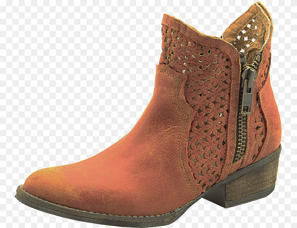 Circle G Distressed Side Zip Bootie Redsrc Https Work Boots, Clothing, Footwear, Shoe, Boot Png Image