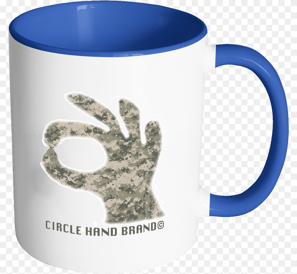 Circle Game Blue Accent Mug Camo Hand Indian Army On Republic Day, Clothing, Glove, Cup, Beverage Free Png