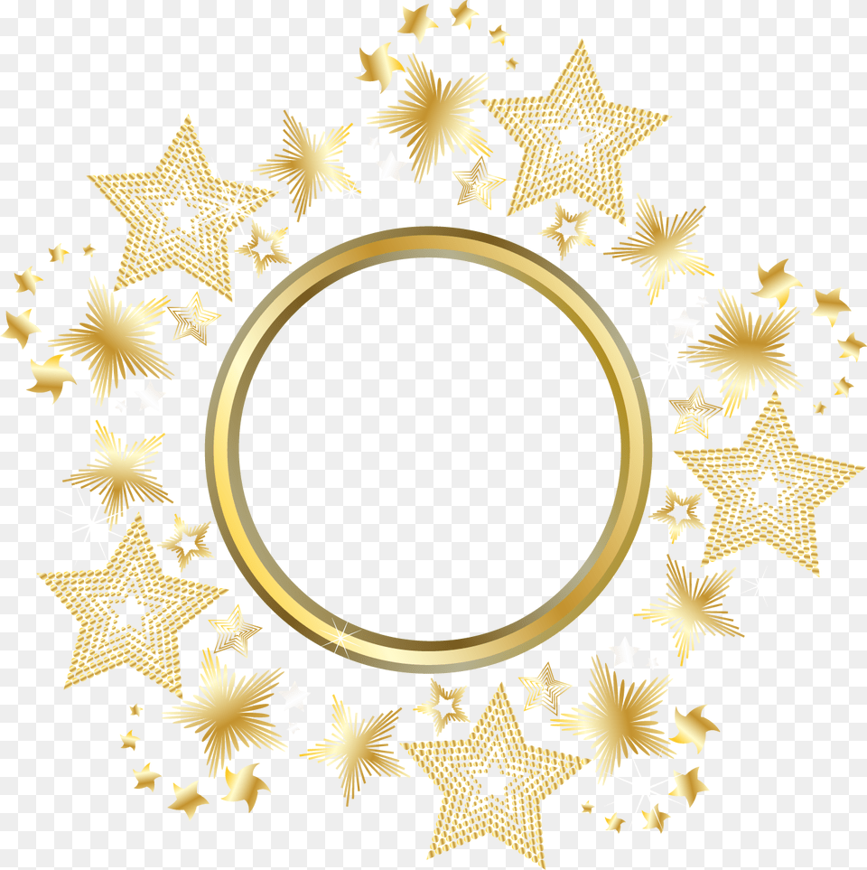 Circle Gold Star Star Gold Circle Frame, Photography Free Png