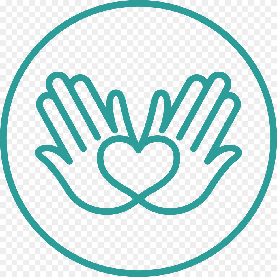 Circle Heart With Two Hands, Logo Free Png Download