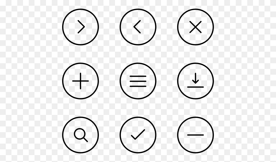 Circle Icons, Gray Free Png