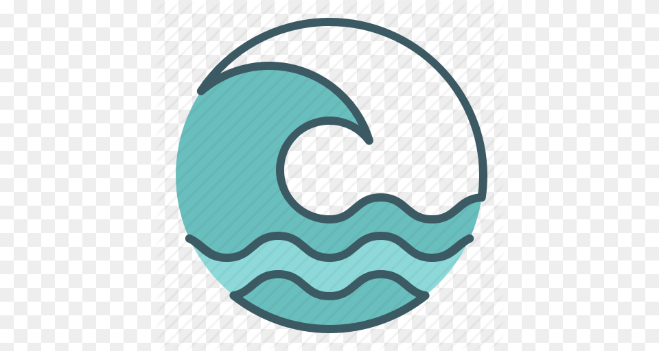 Circle Ocean Sea Surfing Tidal Tsunami Wave Icon, Logo, Food, Sweets, Symbol Png Image
