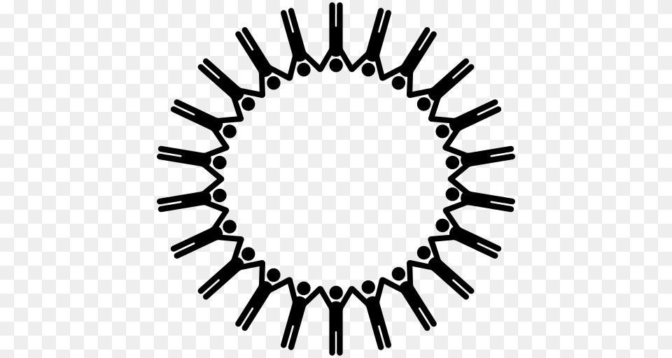 Circle Of People Holding Hands Group With Items, Gray Png Image