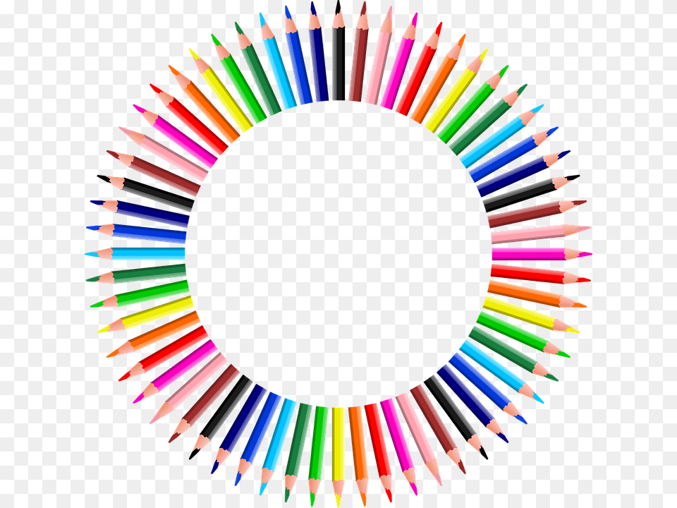 Circle Of Whole Pencils Transparent Background, Pencil, Crayon Png