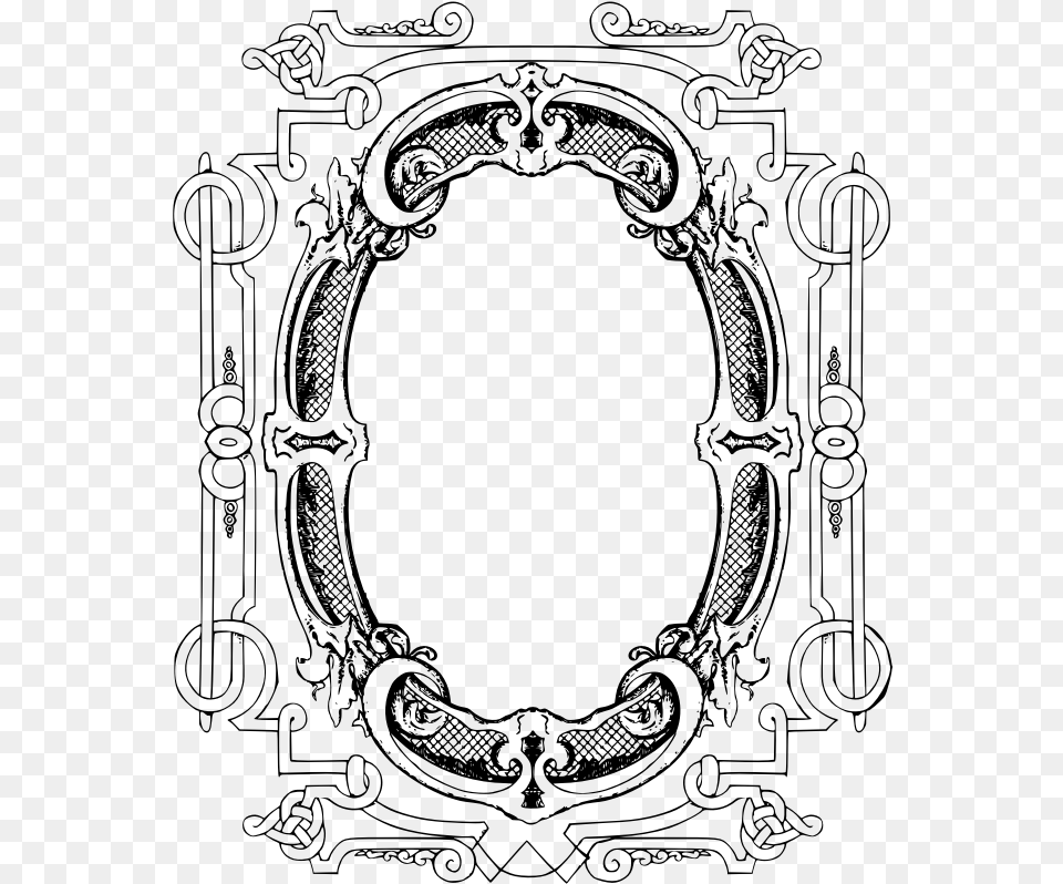 Circle Ornate Frame Frame Clip Art, Gray Free Png Download