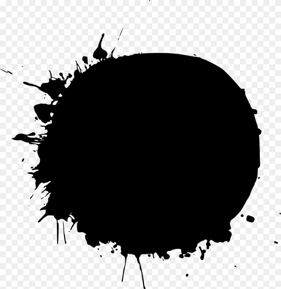 Circle Paint Splash, Gray Png