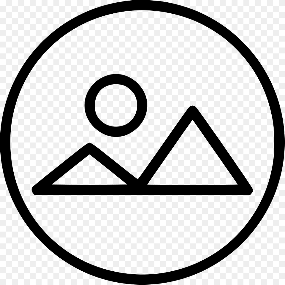 Circle Picture Landscape Rock Band Guitar Icon, Triangle, Symbol, Sign Free Png