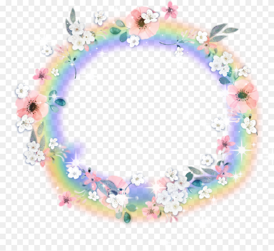 Circle Rainbow Floral Flowers Flowers Flowercircle Circle, Art, Graphics, Accessories, Floral Design Png