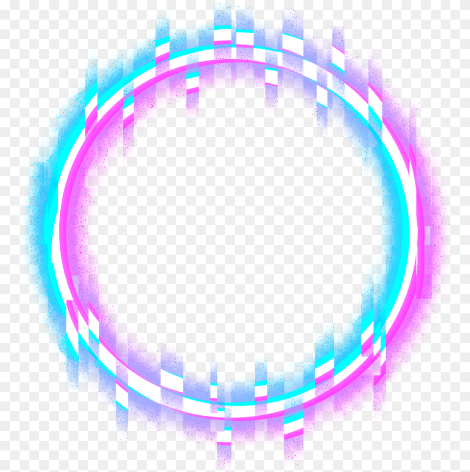 Circle Round Glitch Border Neon Error Geometric Neon Circle Glitch, Light, Purple, Chandelier, Lamp Free Transparent Png