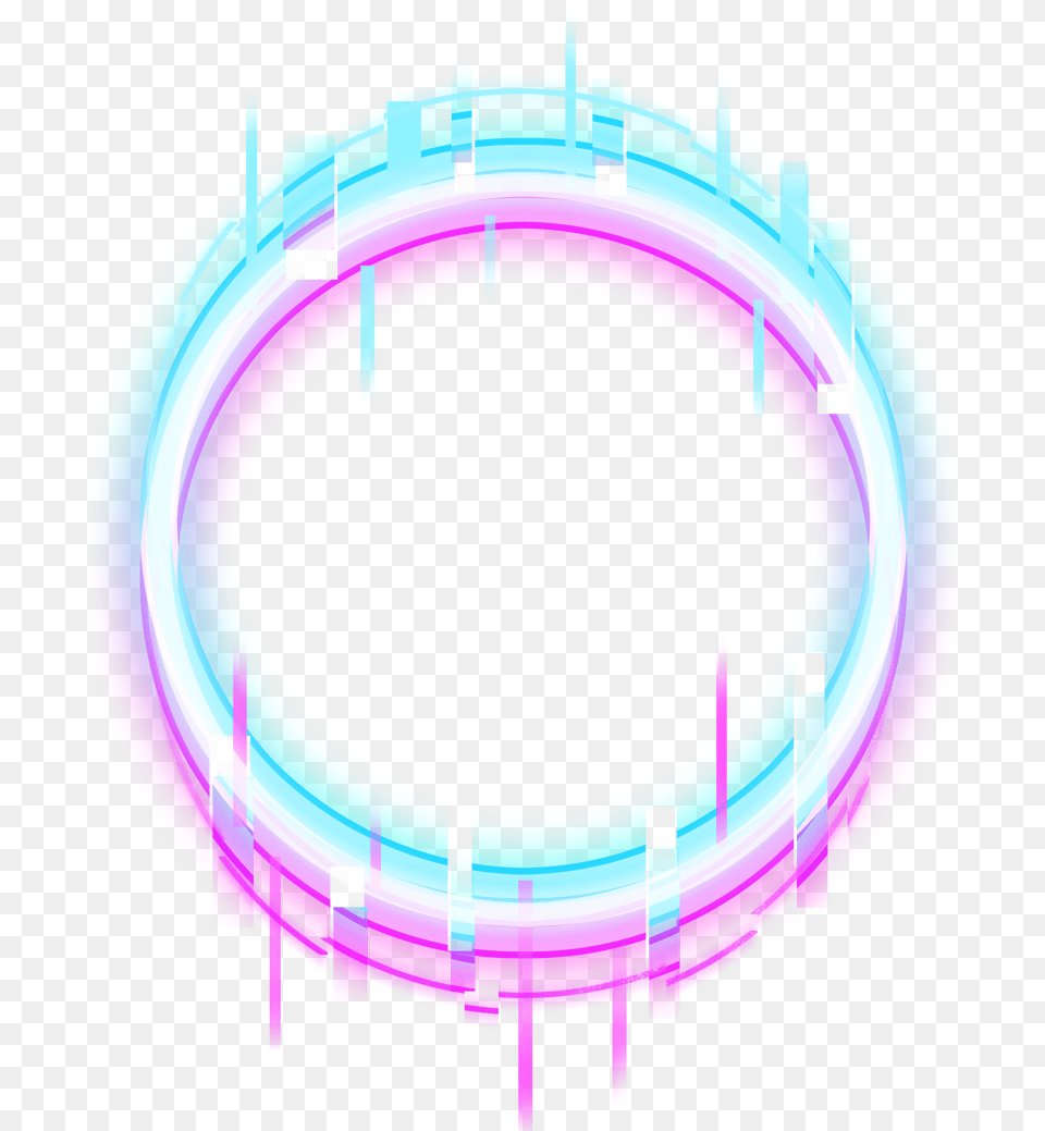 Circle Round Glitch Border Neon Error Geometric Neon Circle Glitch, Light Free Transparent Png