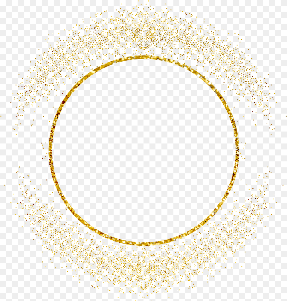 Circle Round Gold Frame Glitter Geometric Border Circle, Photography Free Png